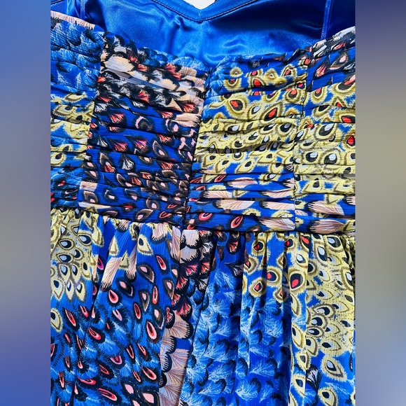 Max & Cleo Strapless Peacock Maxi Dress NWT - Picture 5 of 9